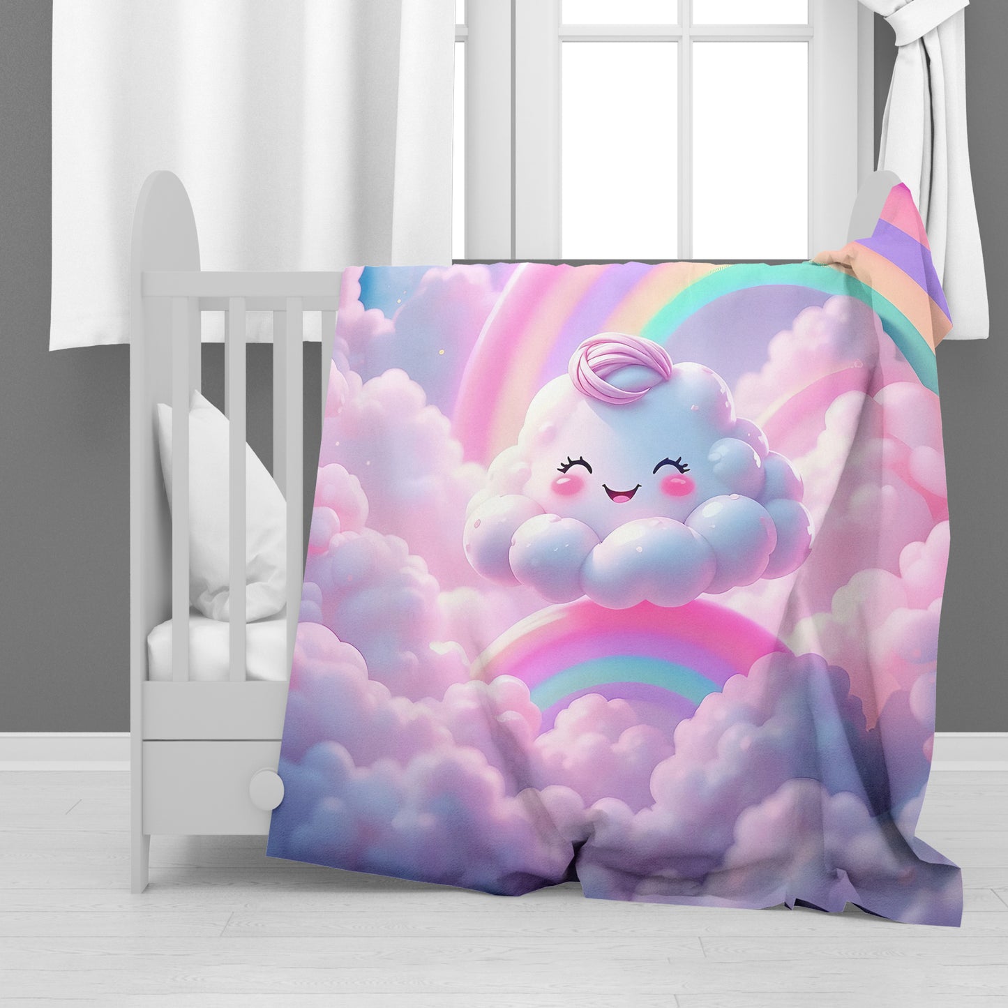 Smiley Cloud Minky Blanket
