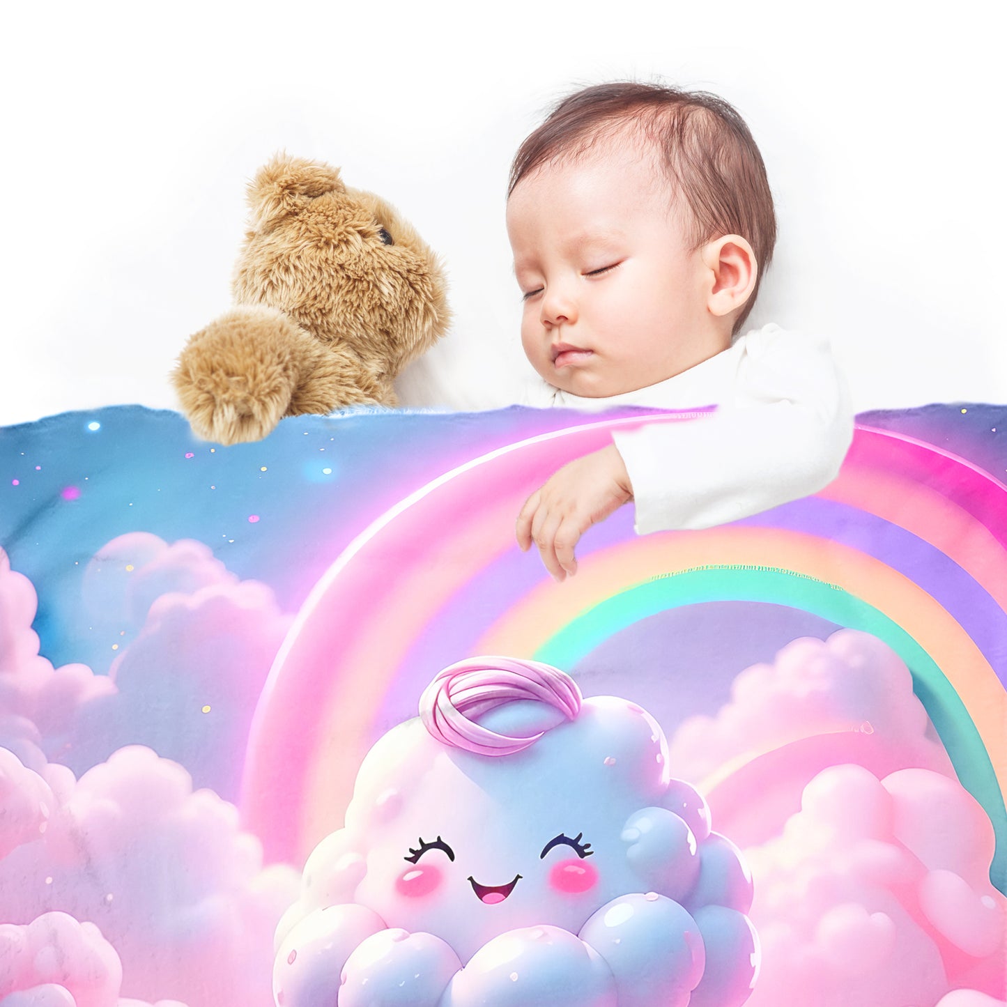 Smiley Cloud Minky Blanket