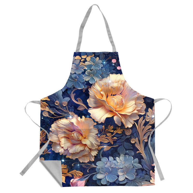 Soft Florals Indigo Apron