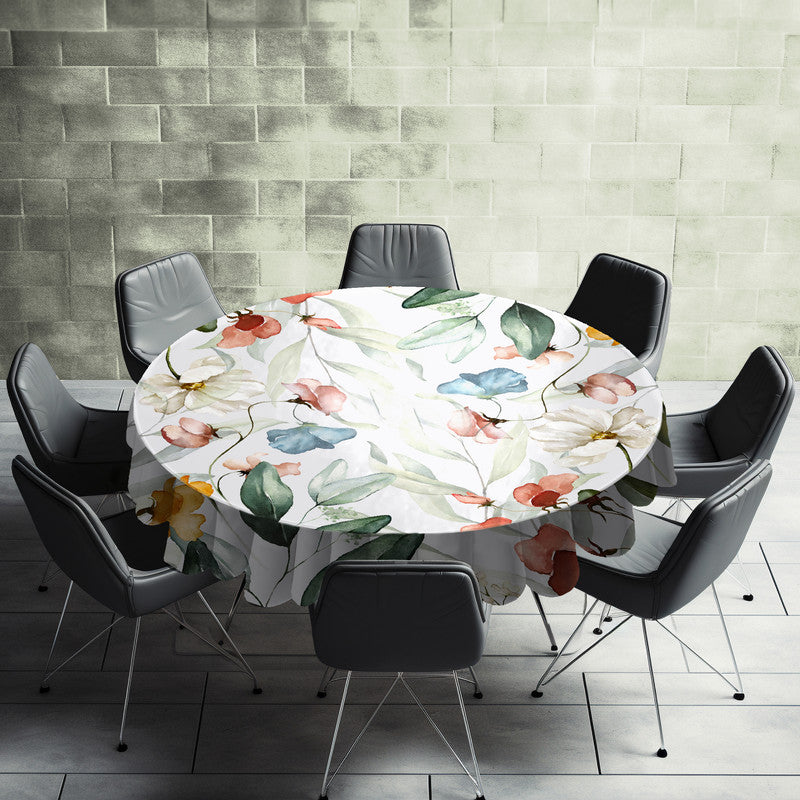 Soft Leaf Vines Round Tablecloth by Mark van Vuuren