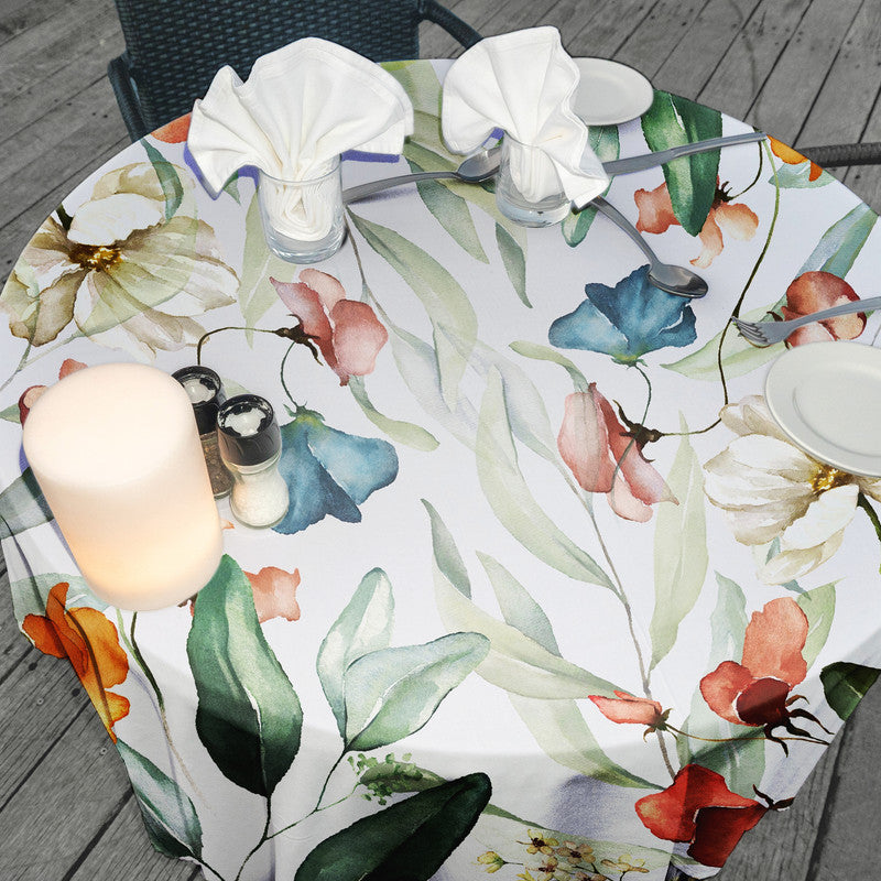 Soft Leaf Vines Round Tablecloth by Mark van Vuuren