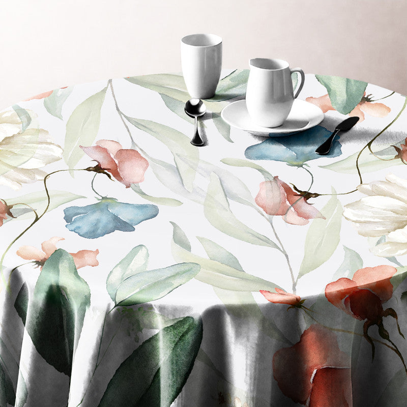 Soft Leaf Vines Round Tablecloth by Mark van Vuuren