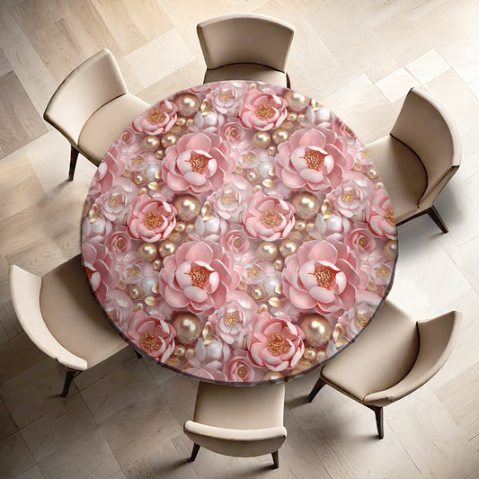 Soft Pink Round Tablecloth