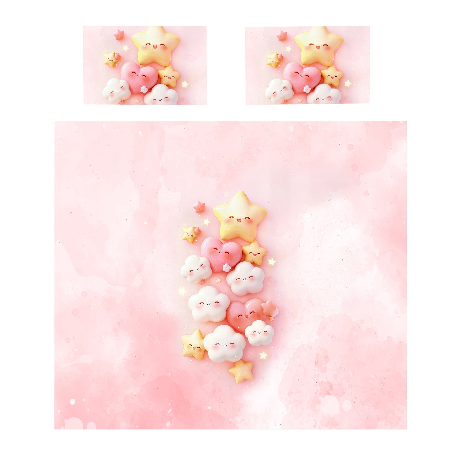 Soft Pink Cosmic Joy Duvet Cover Set
