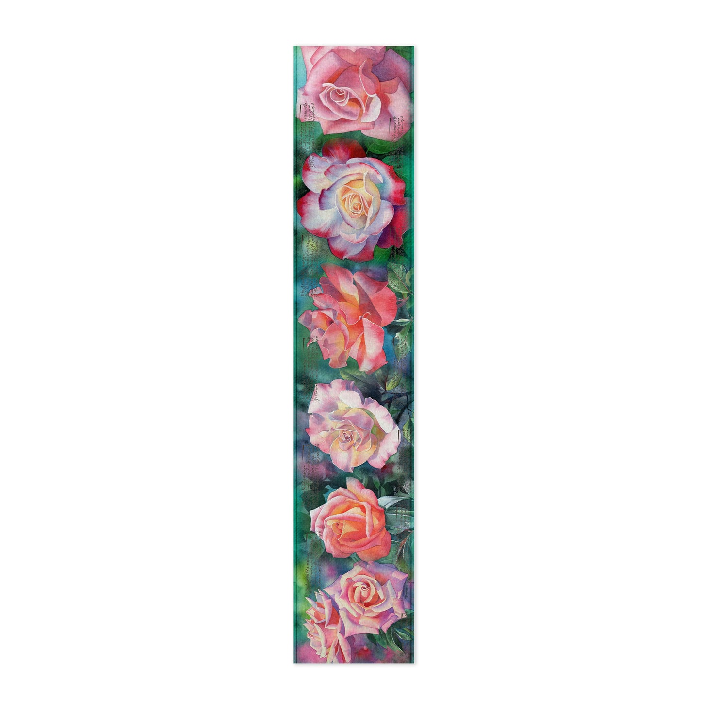 Soft Pink Painted Roses Table Runner