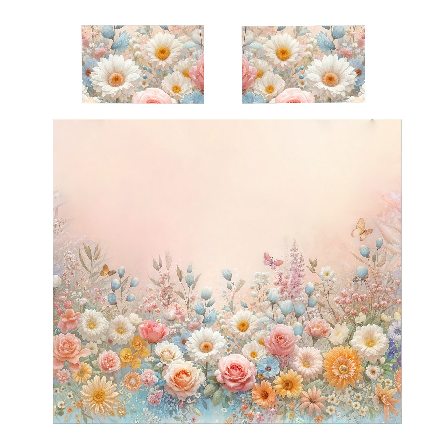 Soft Shades In the Garden Duvet Cover Set