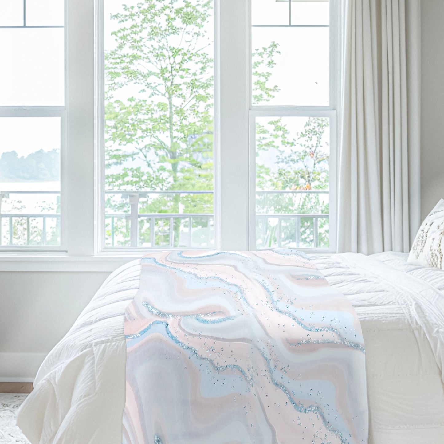 Soft Flowing Colours Light Bed Throw