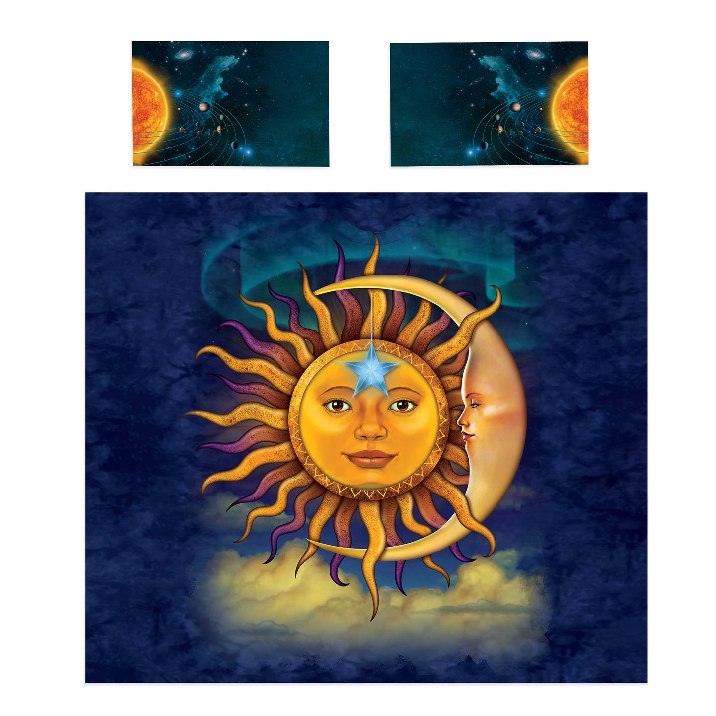 Solar System Sun and Moon Duvet Cover Set By Vincent Hie