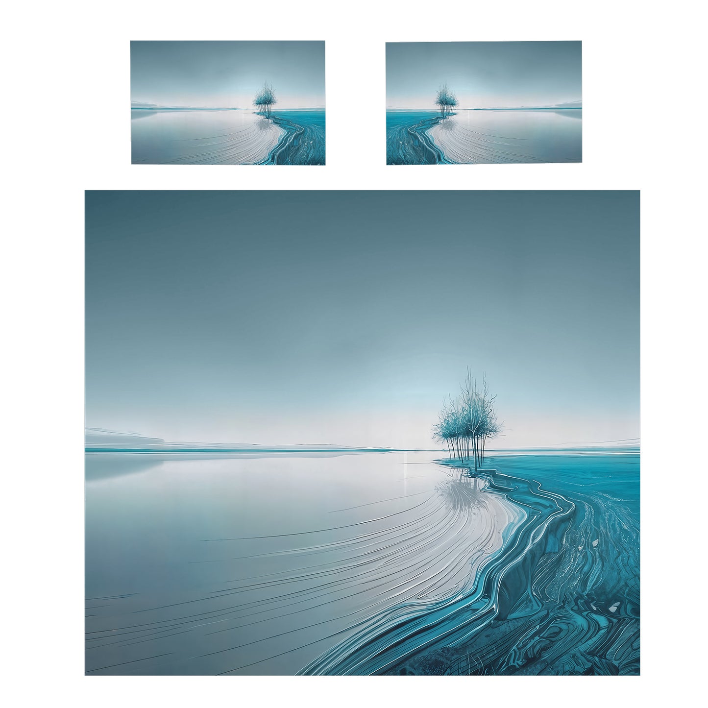 Solitude Turqouise Duvet Cover Set