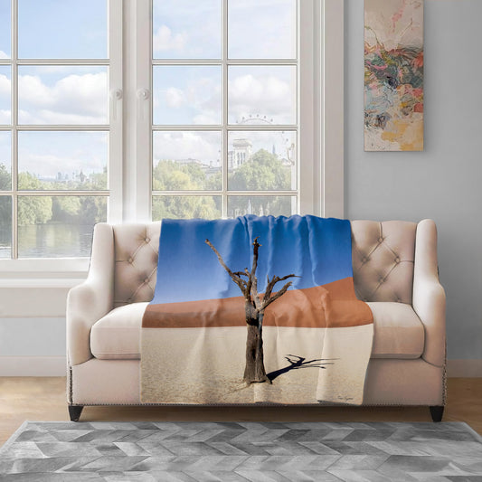 Sossusvlei Trees Desert Namibia Light Weight Fleece Blanket By Fanie Heymans