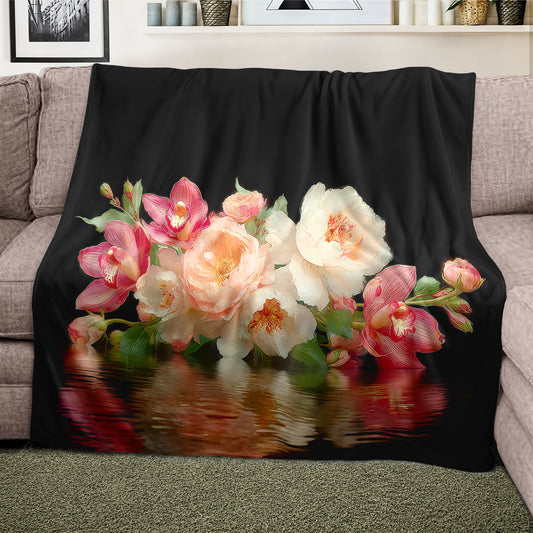 Special Bouquet Light Weight Fleece Blanket