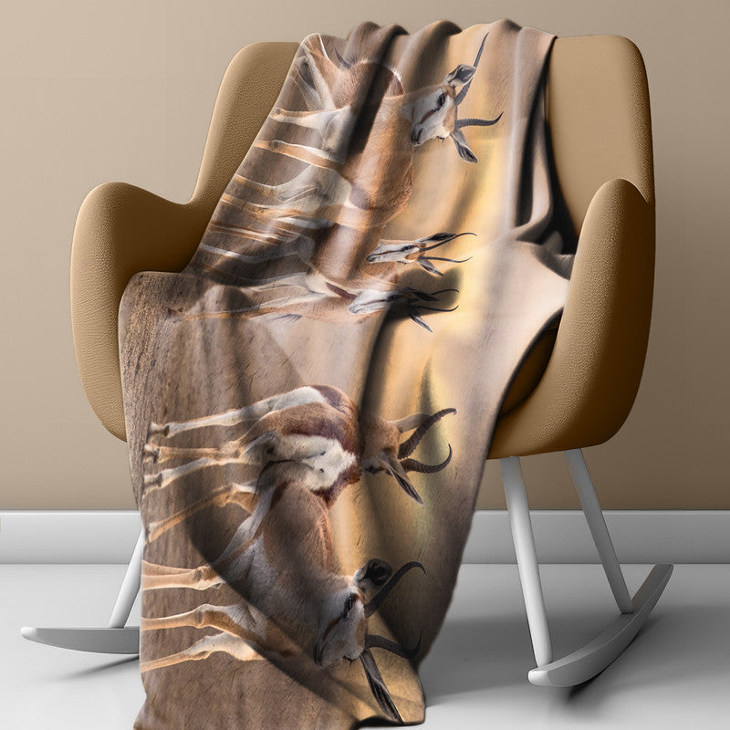Springbok Gathering Light Weigt Fleece Blanket By Fanie Heymans