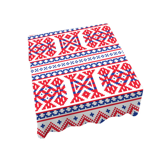 Squares and Triangles Square Tablecloth