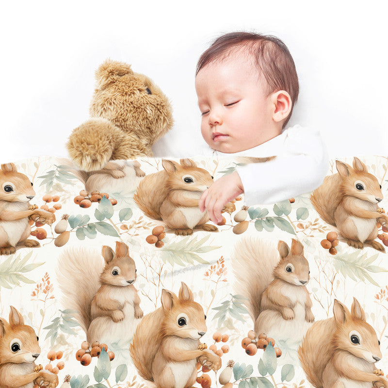 Squirrel Creche Minky Blanket