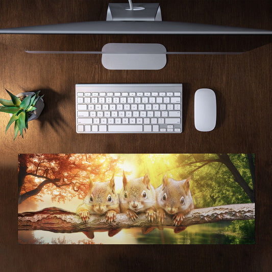Squirrel Seasons Large Desk Pad