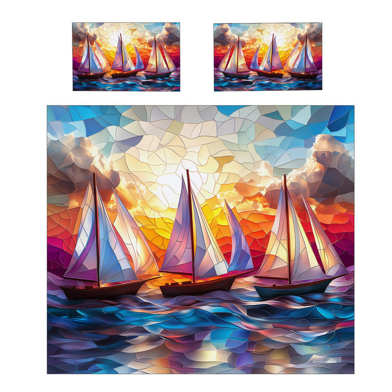 Stained Glass Ocean Duvet Cover Set by Wikus Schalkwyk