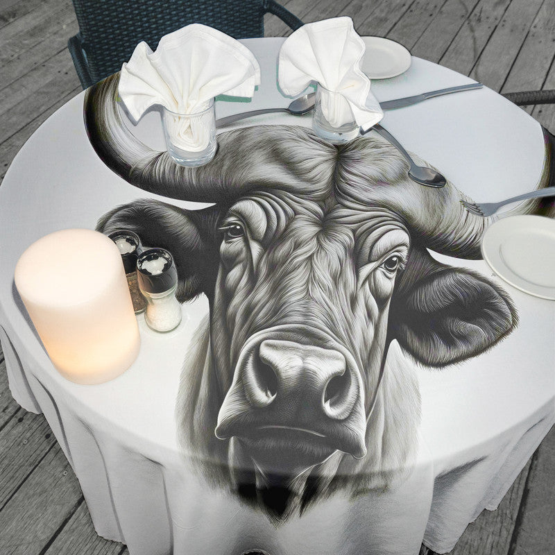 Stalwart Spirit Buffalo Round Tablecloth by Nathan Pieterse