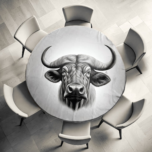 Stalwart Spirit Buffalo Round Tablecloth by Nathan Pieterse