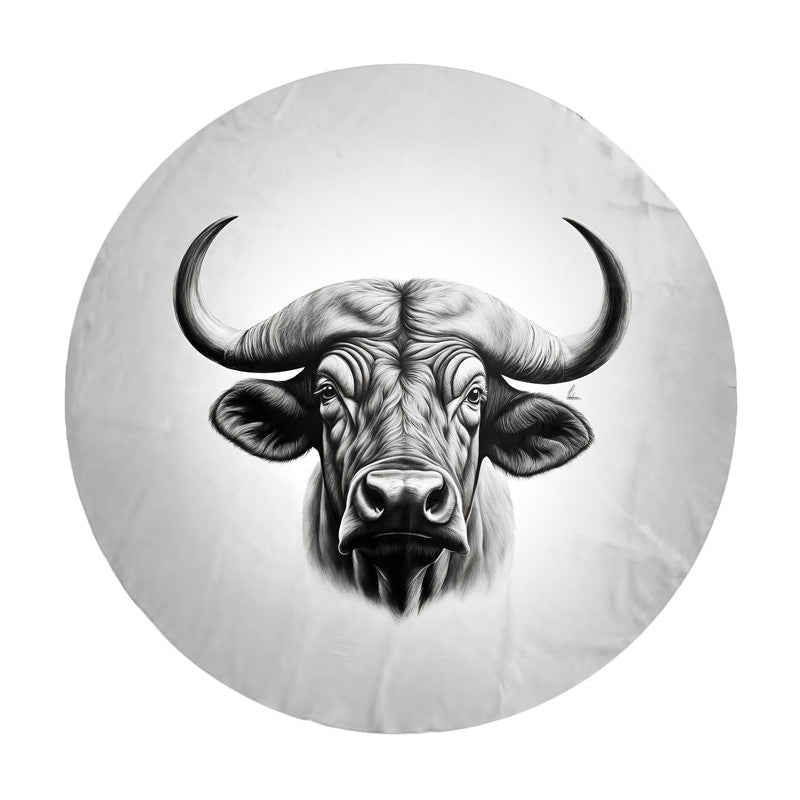 Stalwart Spirit Buffalo Round Tablecloth by Nathan Pieterse