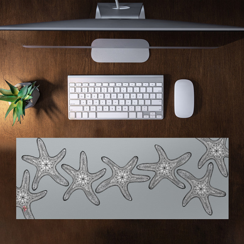 Starfish On Grey Desk Pad by Fifo