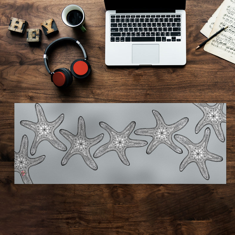 Starfish On Grey Desk Pad by Fifo