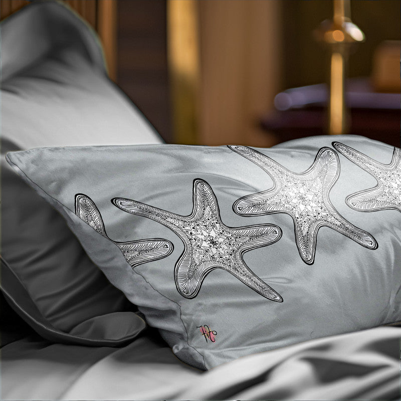 Starfish on Grey Oblong Luxury Scatter by Fifo