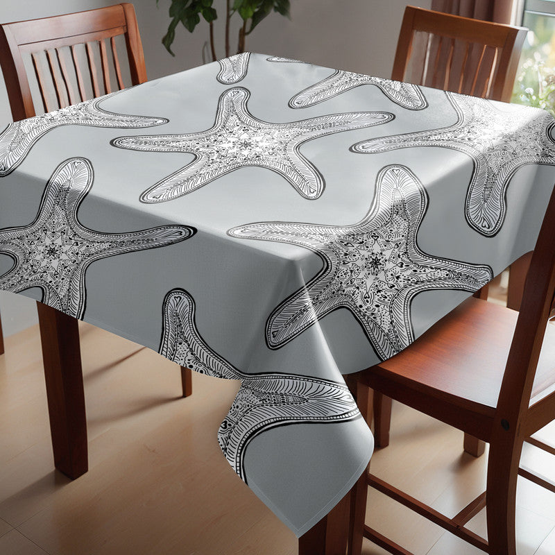 Starfish on Grey Square Tablecloth by Fifo