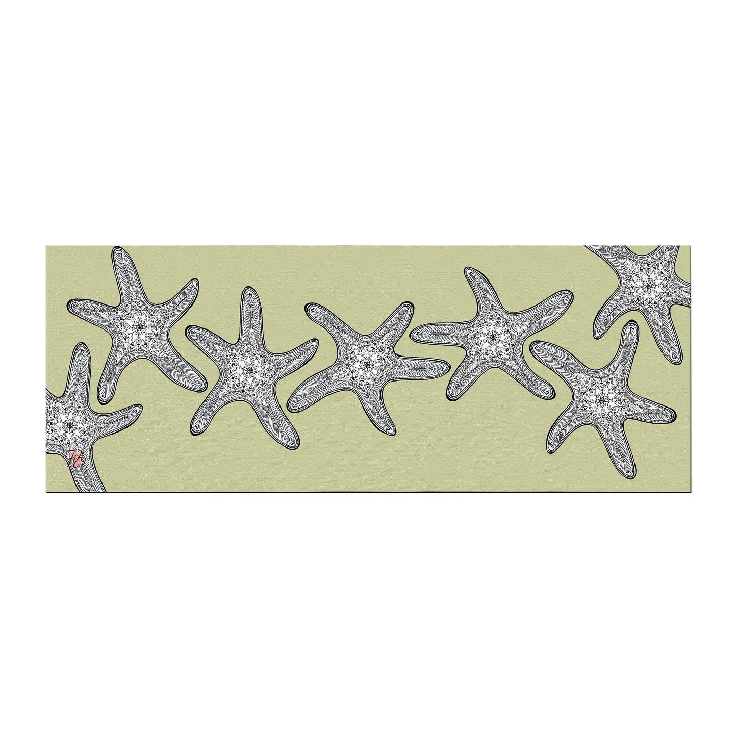 Starfish On Chartreuse Desk Pad by Fifo