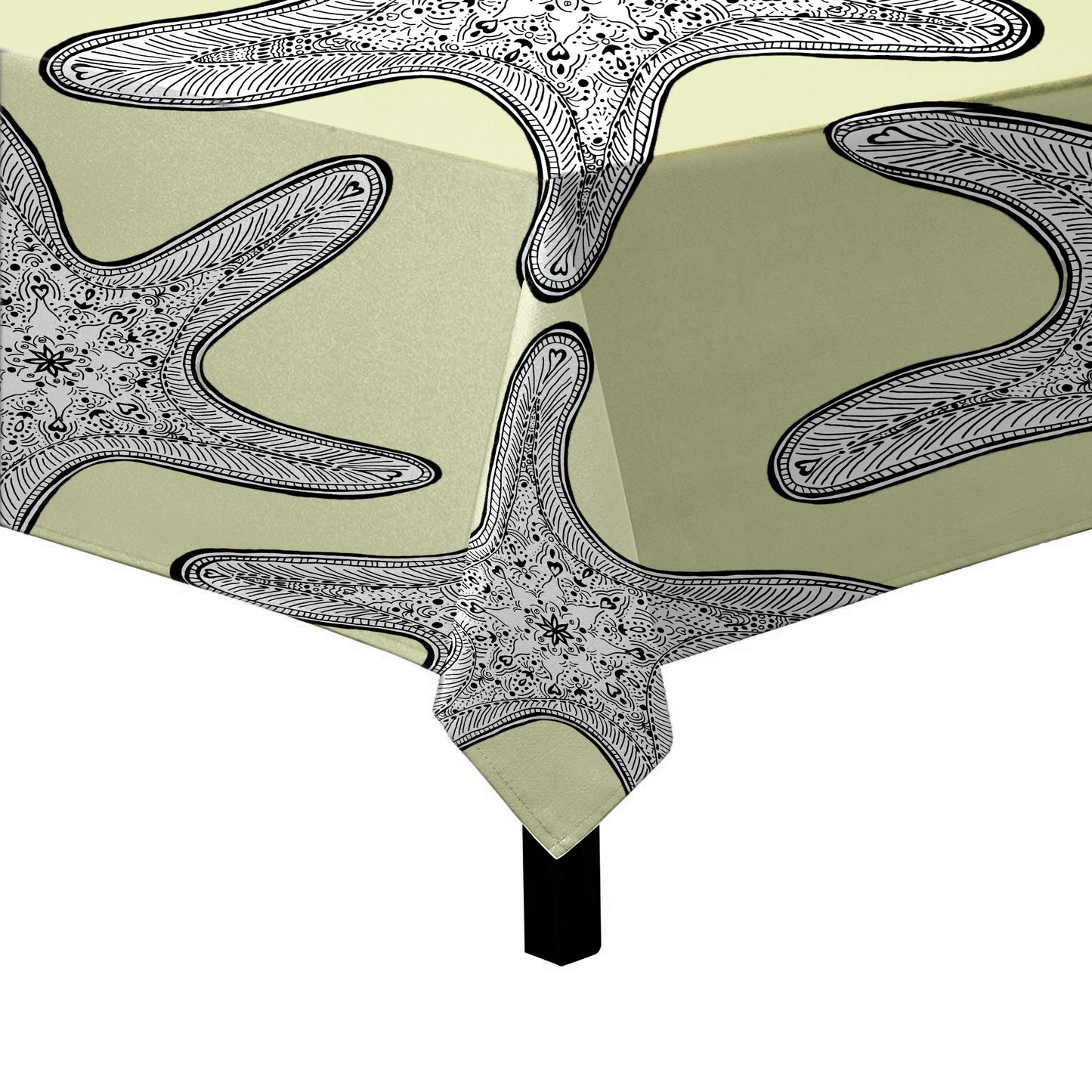Starfish On Chartreuse Square Tablecloth by Fifo