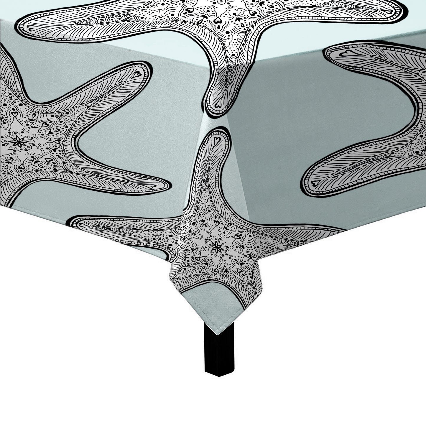Starfish On Sea-Green Square Tablecloth by Fifo