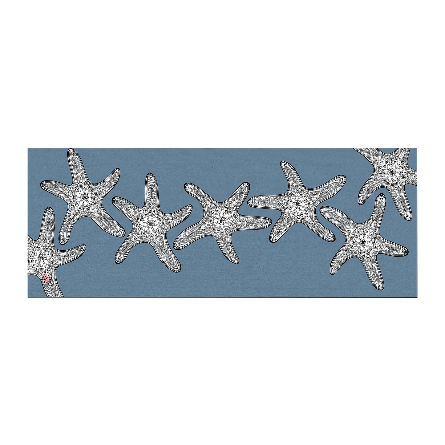Starfish On Smokey Blue Desk Pad by Fifo