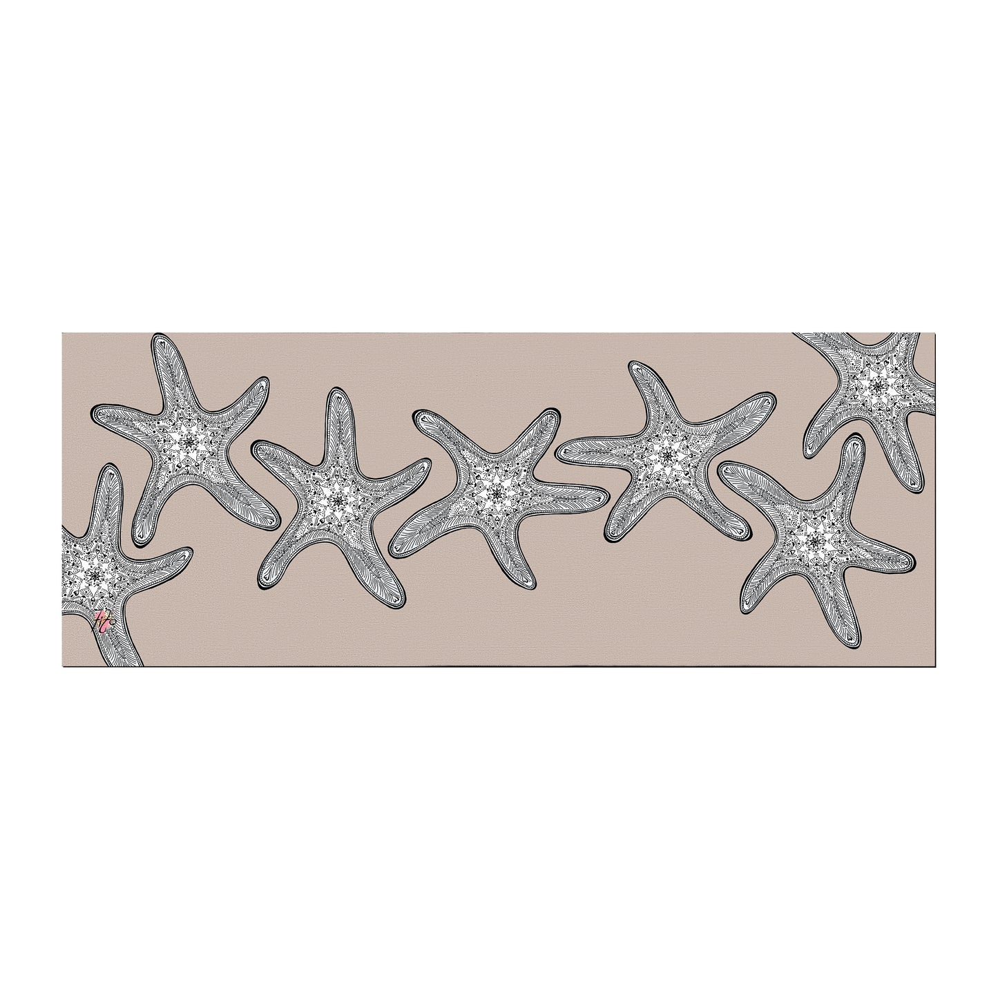 Starfish On Taupe Desk Pad by Fifo