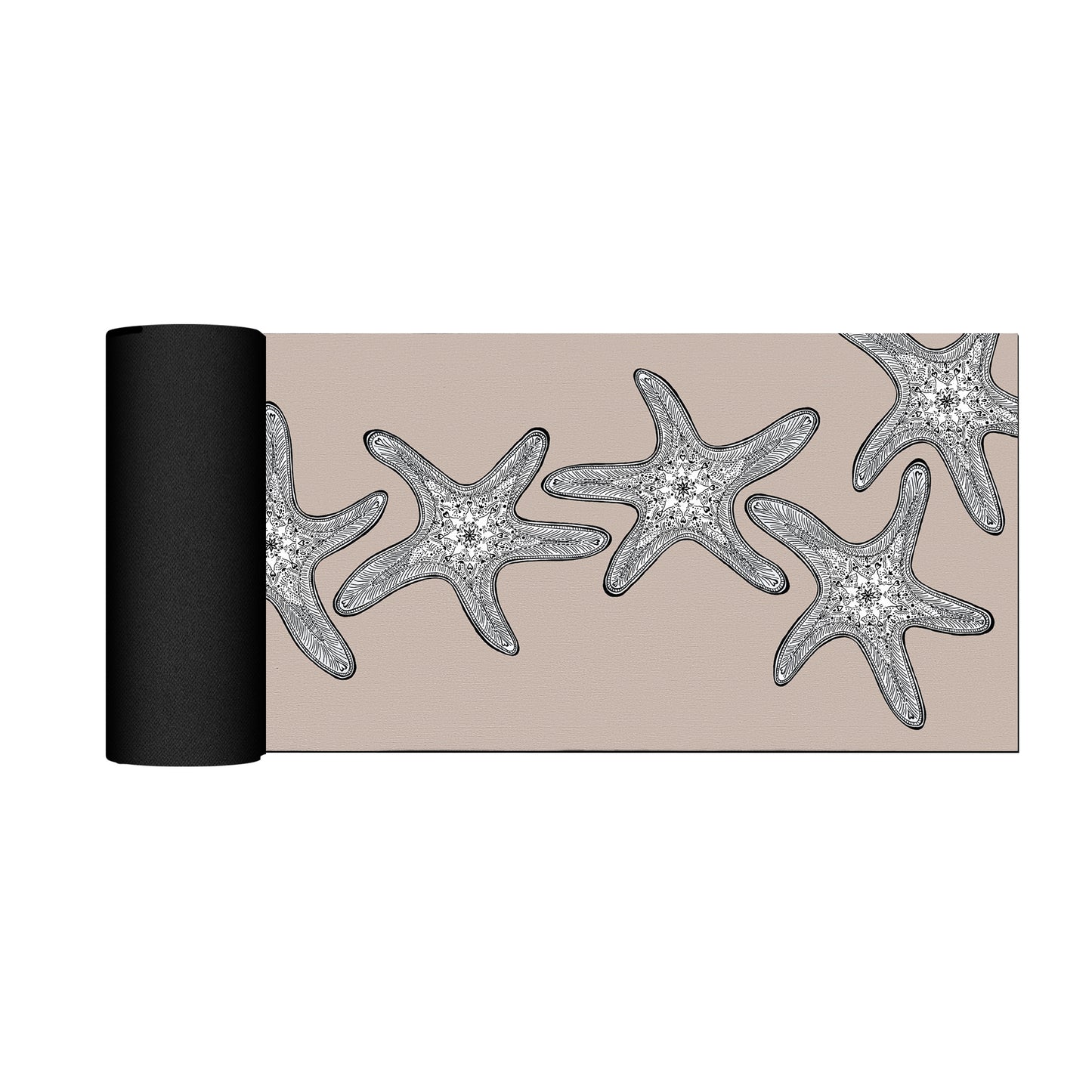Starfish On Taupe Desk Pad by Fifo