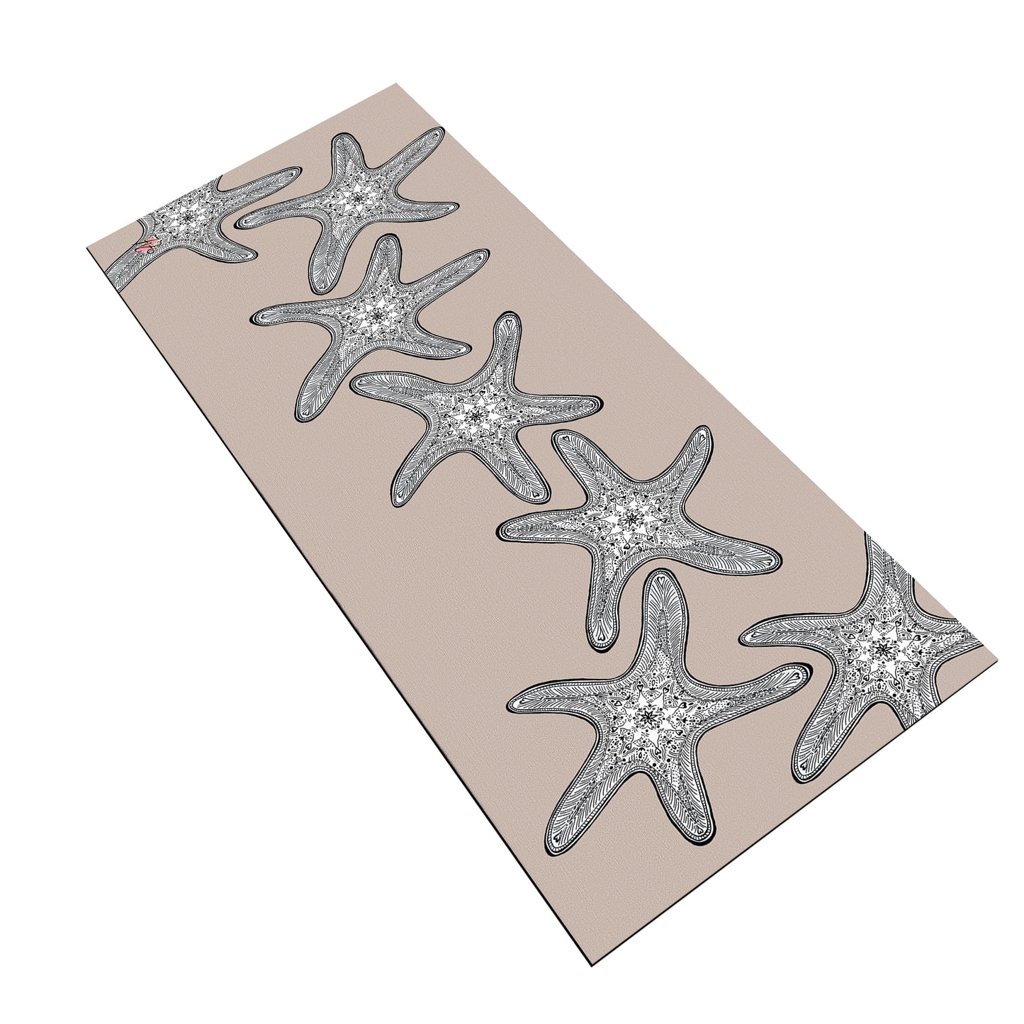 Starfish On Taupe Desk Pad by Fifo
