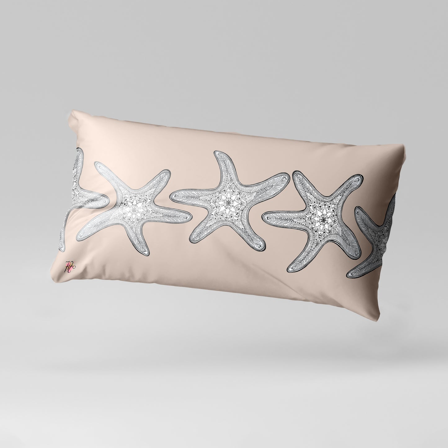 Starfish On Taupe Oblong Oblong Luxury Scatter by Fifo