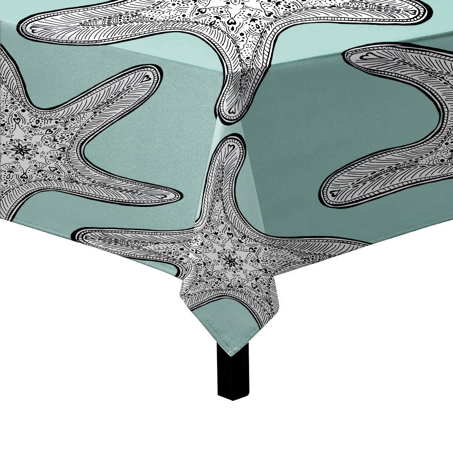 Starfish on Sea-Moss Square Tablecloth by Fifo