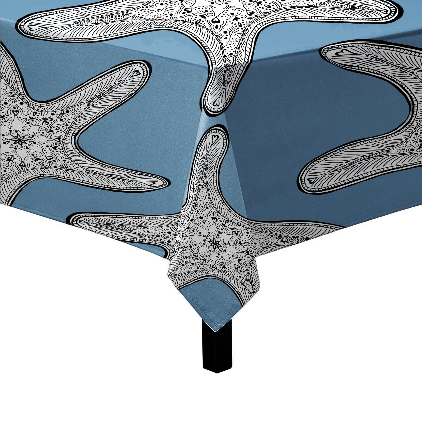 Starfish on Smokey Blue Square Tablecloth by Fifo