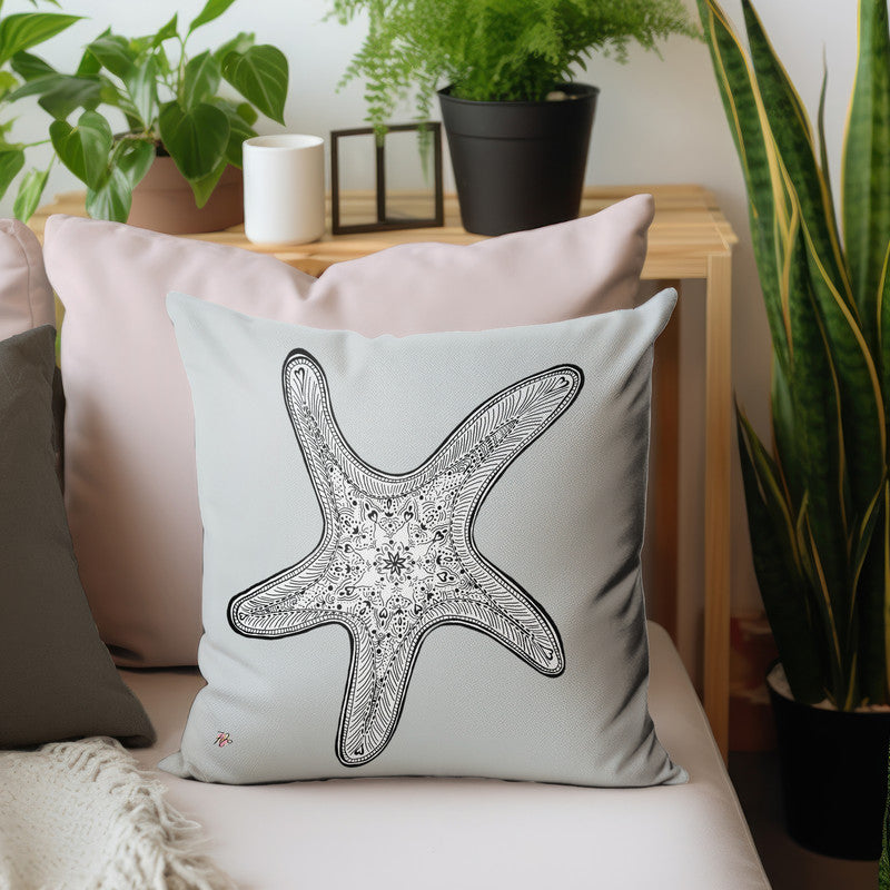 Starfishy on Grey Luxury Scatter by Fifo