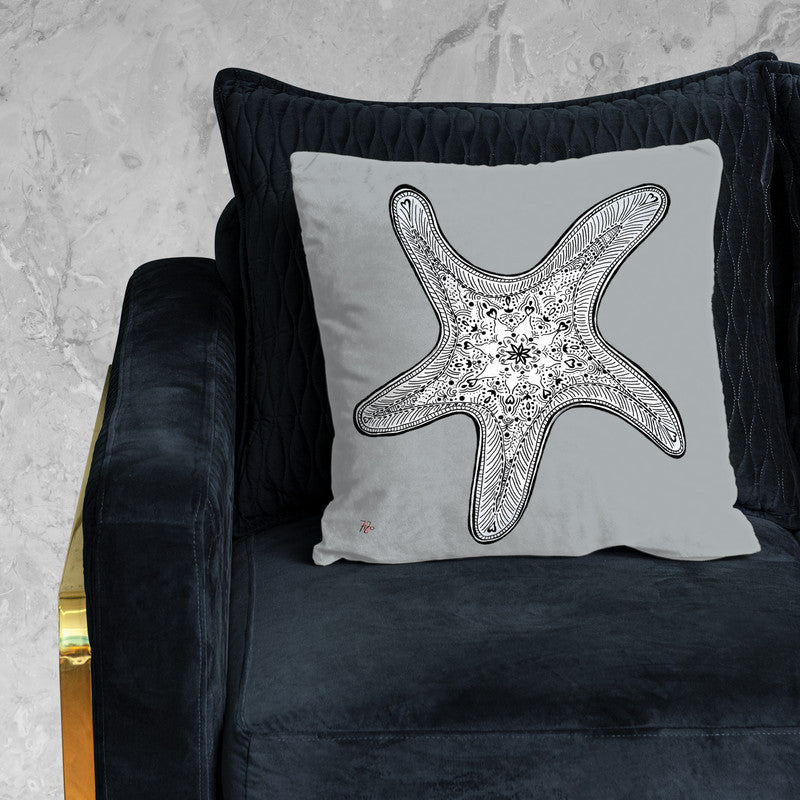 Starfishy on Grey Luxury Scatter by Fifo