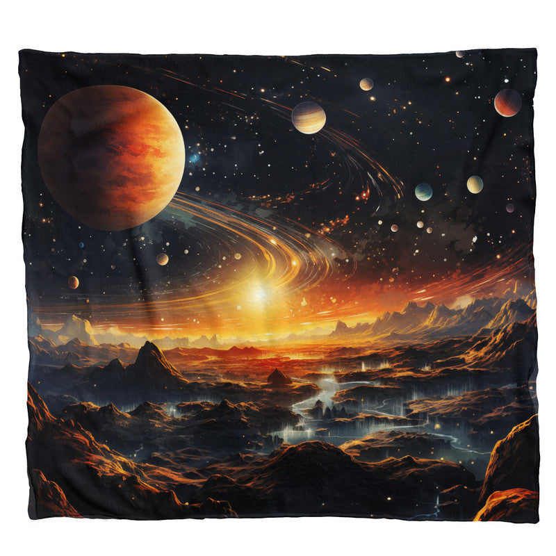 Starry Sky on Mars Light Weight Fleece Blanket