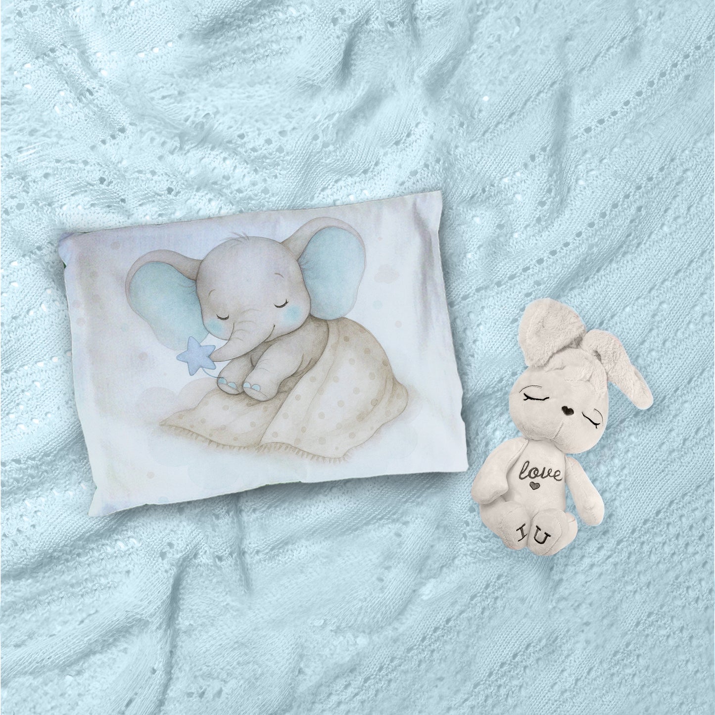 Starry Nap Blue Elephant Cot Set by Nathan Pieterse