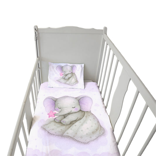 Starry Nap Pink Elephant Cot Set by Nathan Pieterse