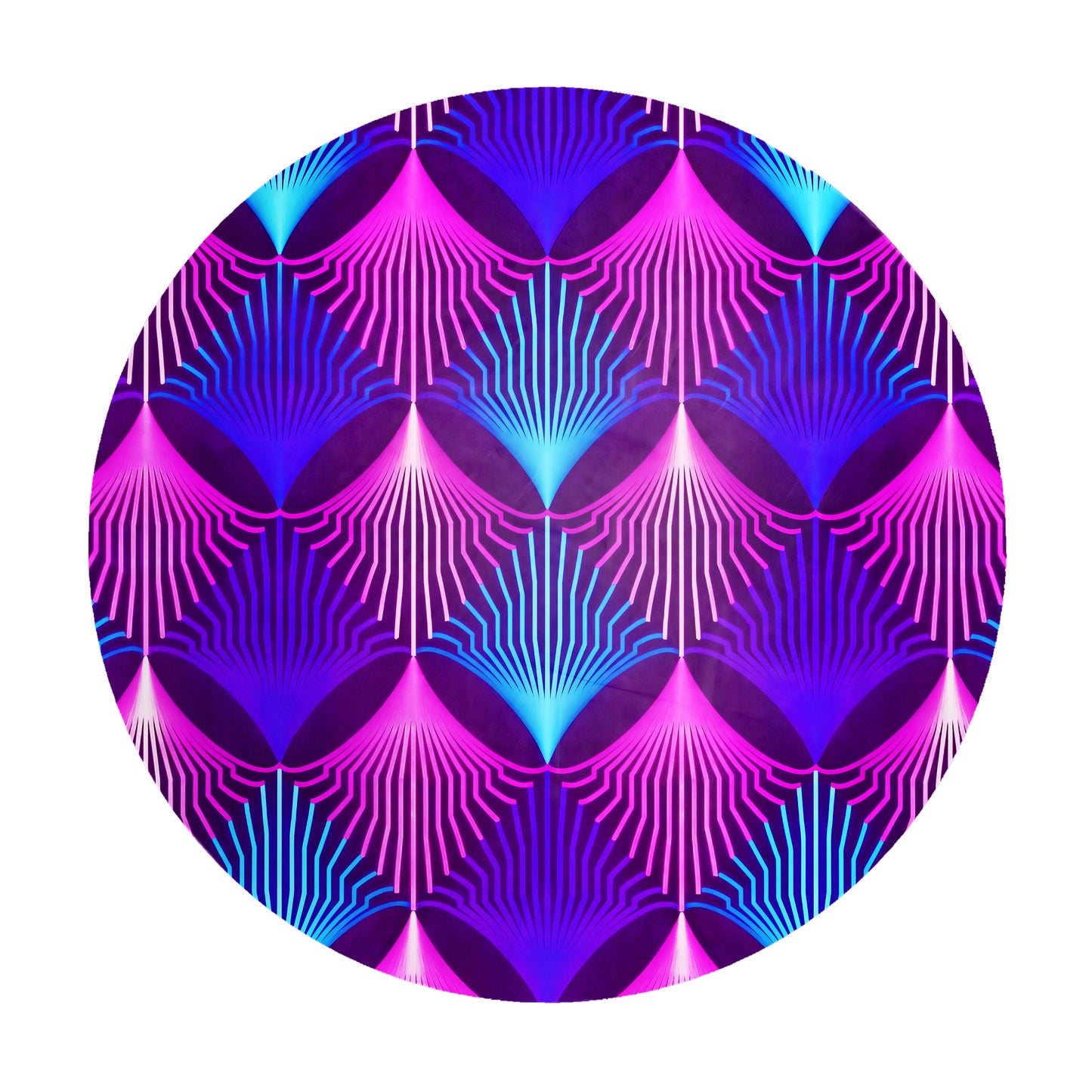 Static Violet Round Tablecloth