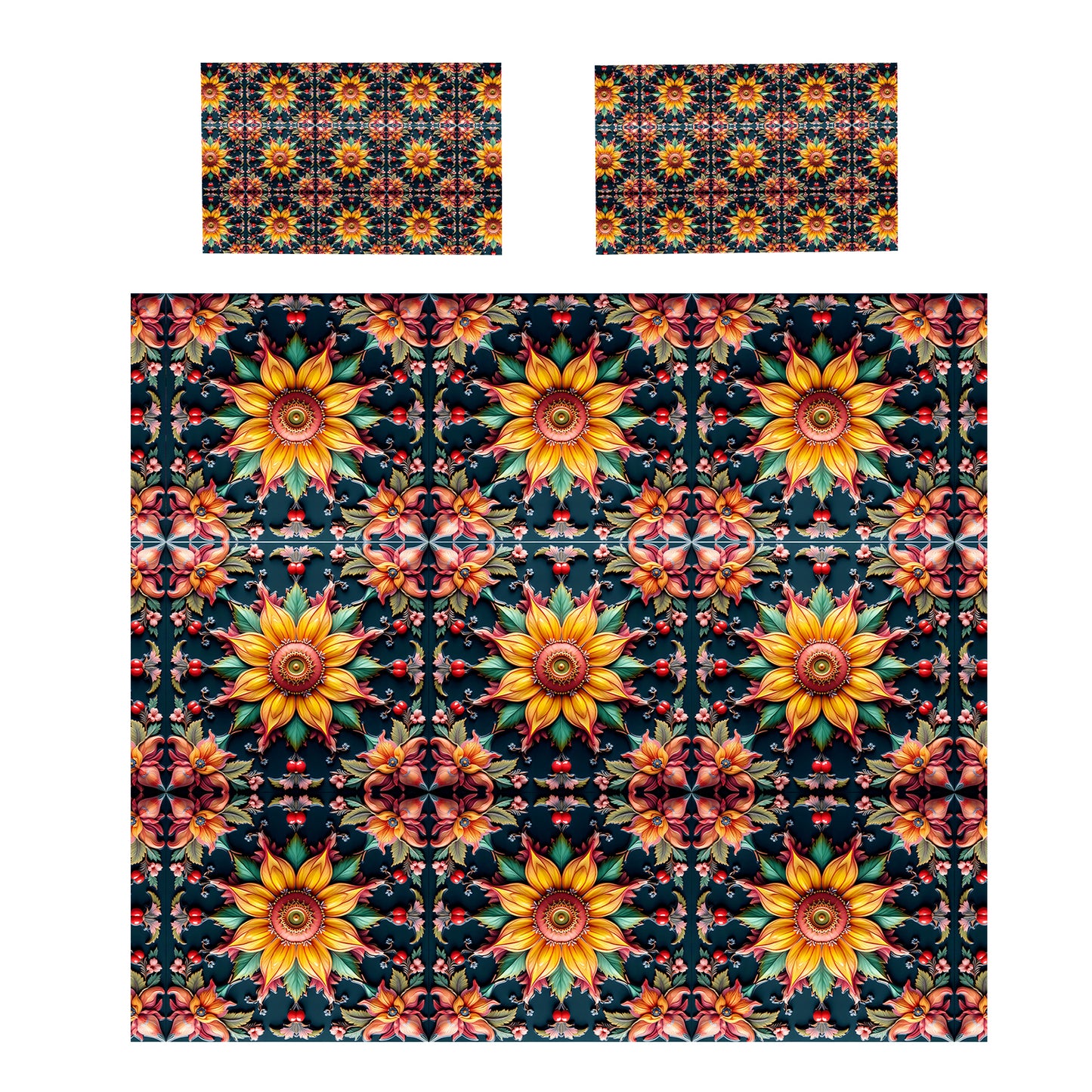 Steampunk Sunflower Bloom Duvet Cover Set