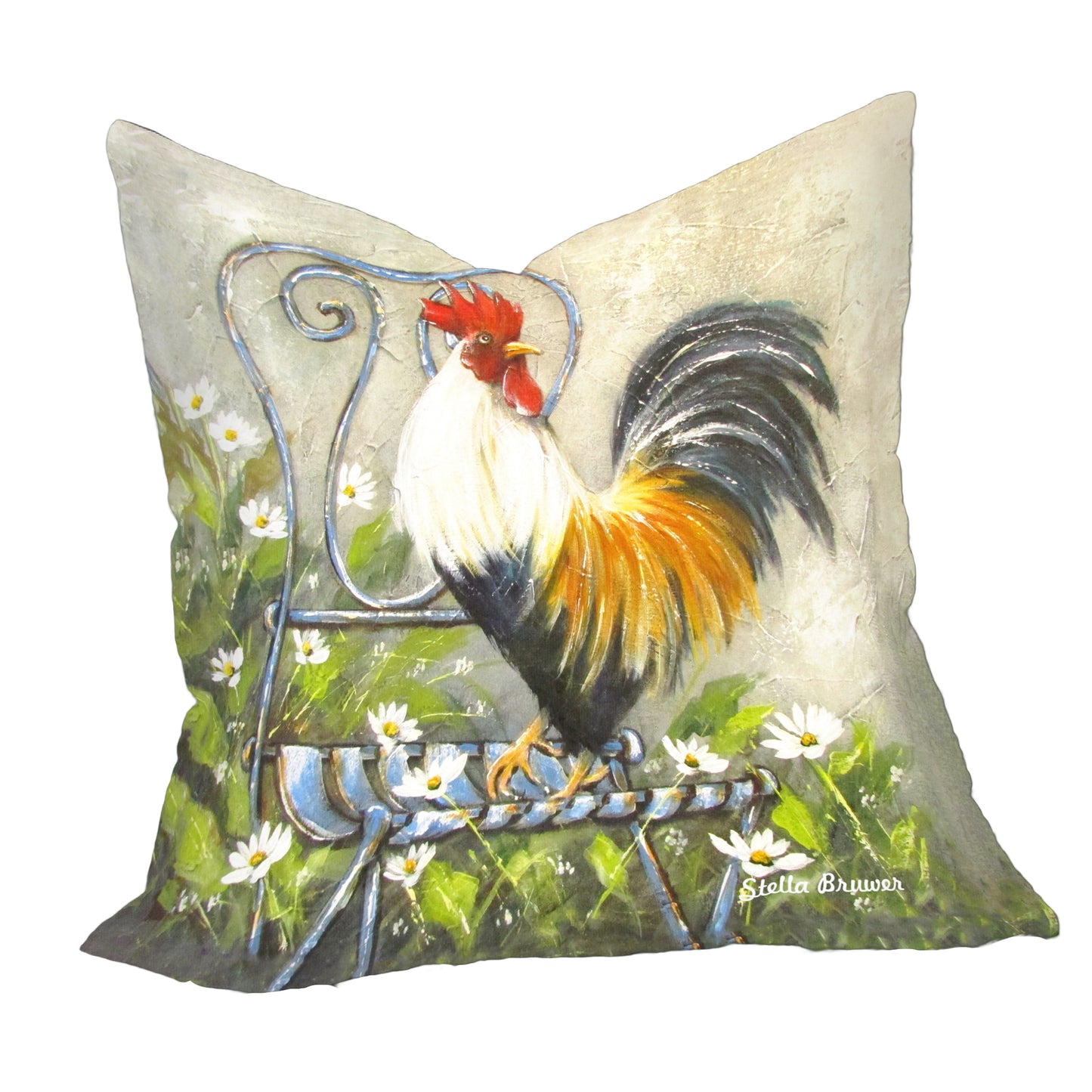 Rooster on a Chair Luxury Scatter By Stella Bruwer