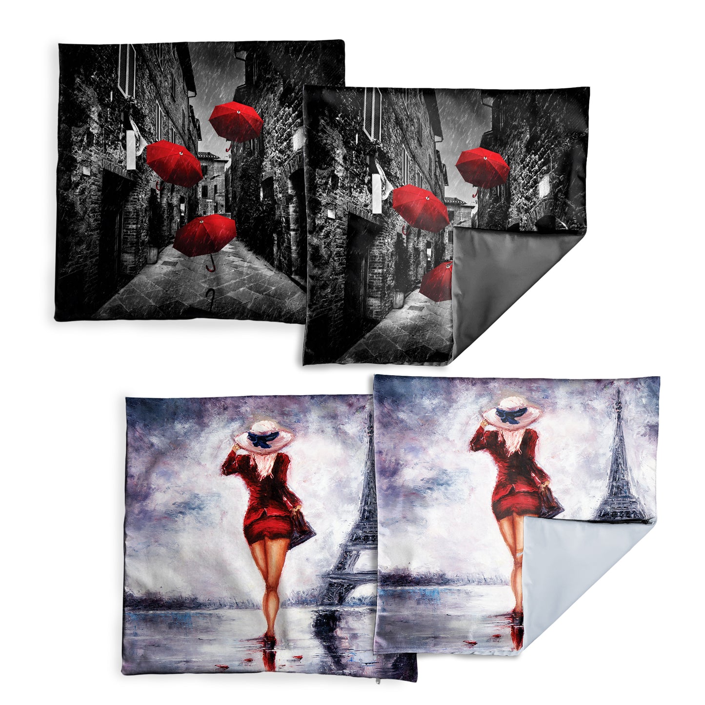 Striking Red Luxury Scatter Covers (Set of 4)
