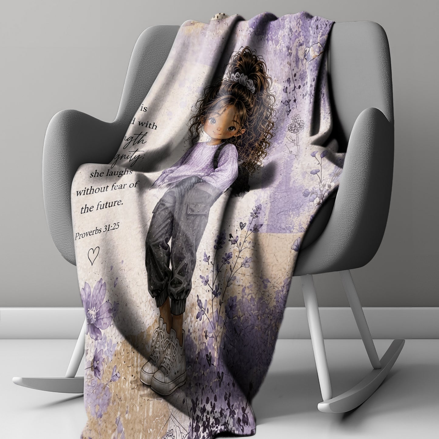 Strength and Dignity Light Weight Fleece Blanket
