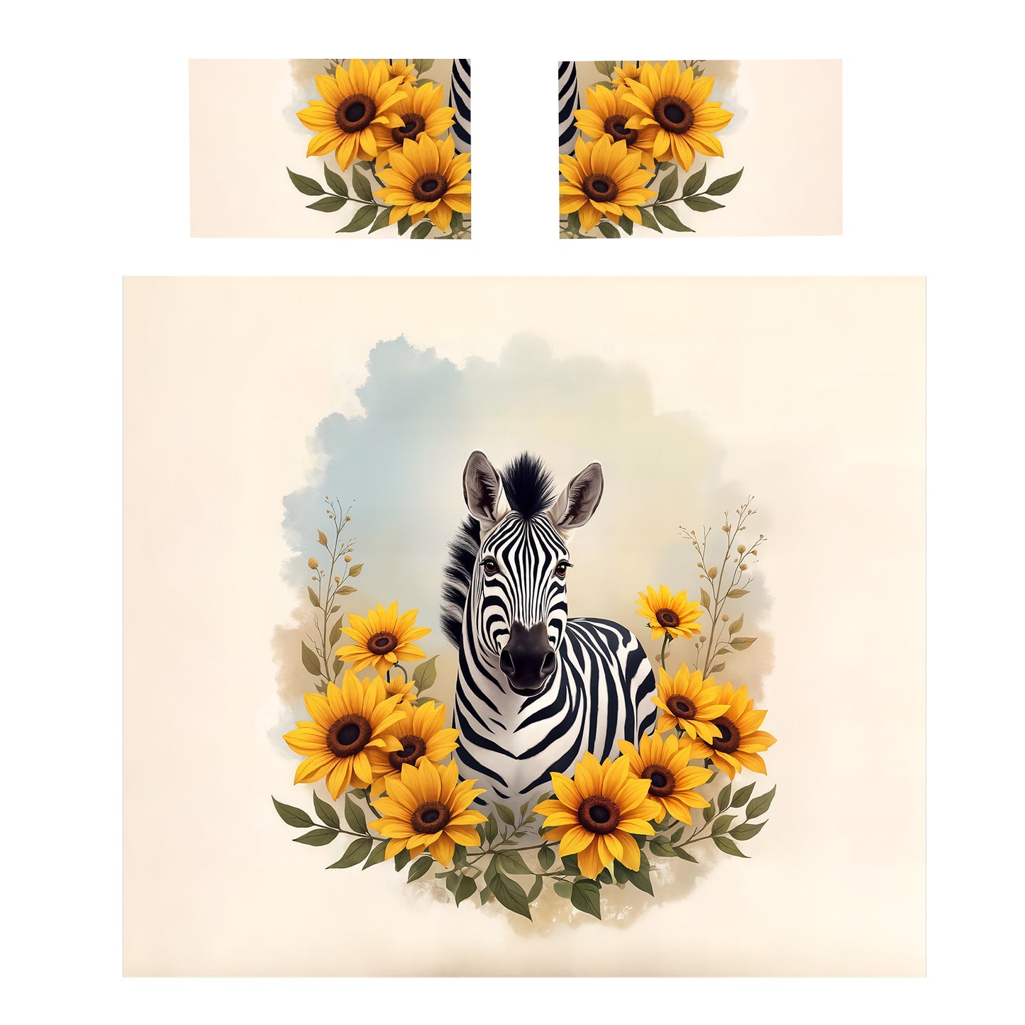 Striped Zebra in Sunshine Duvet Cover Set