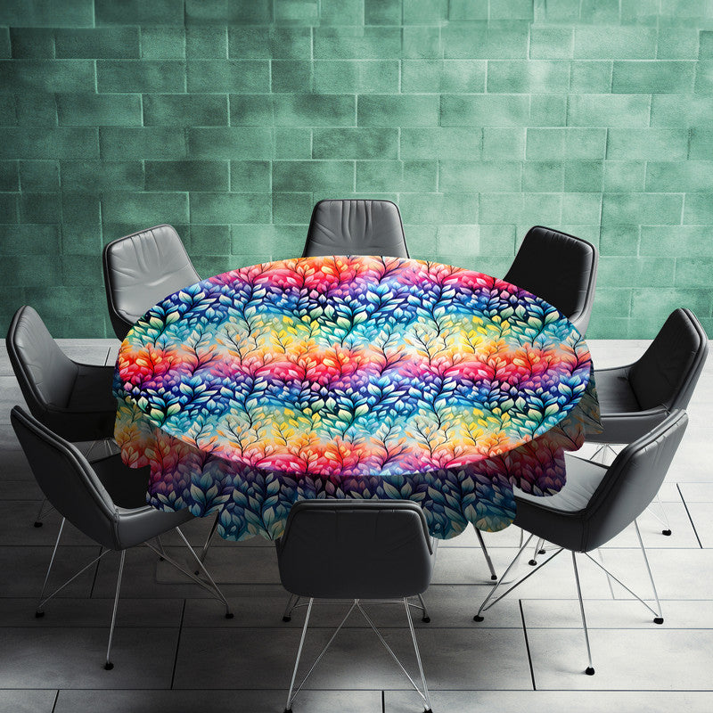 Strong Rainbow Colours Round Tablecloth