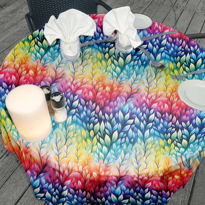 Strong Rainbow Colours Round Tablecloth